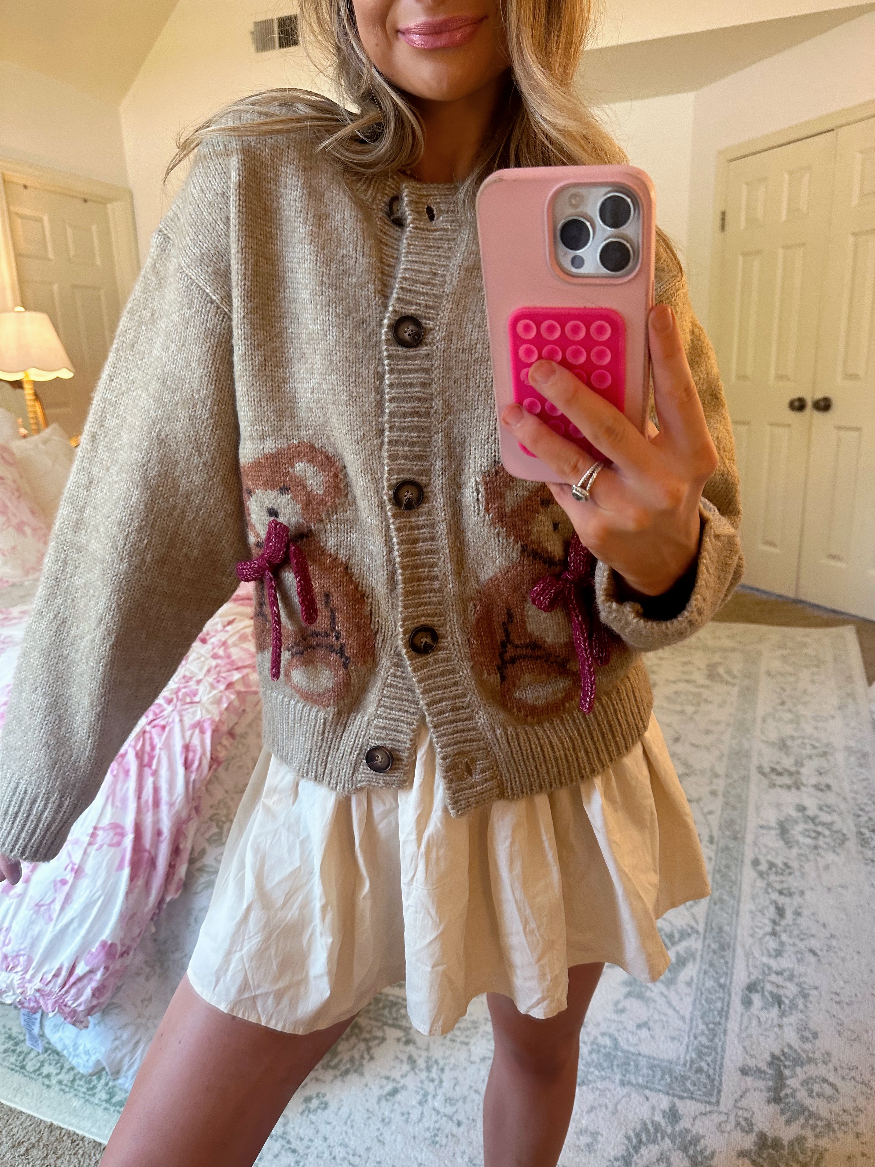 Ralph Teddy Bear Cardigan Natural