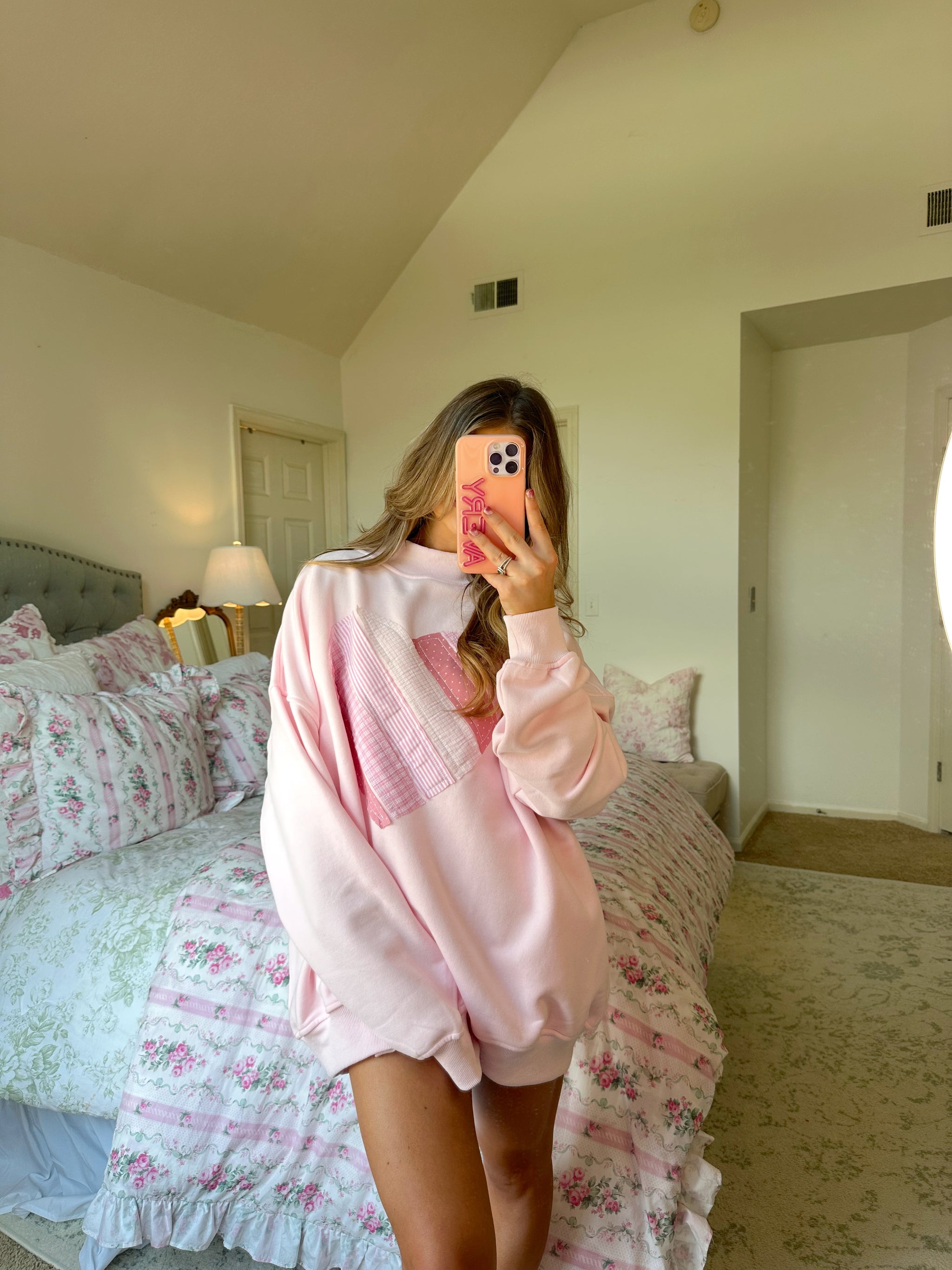 Sweetheart Patchwork Mockneck Sweatshirt – AVE+LIV