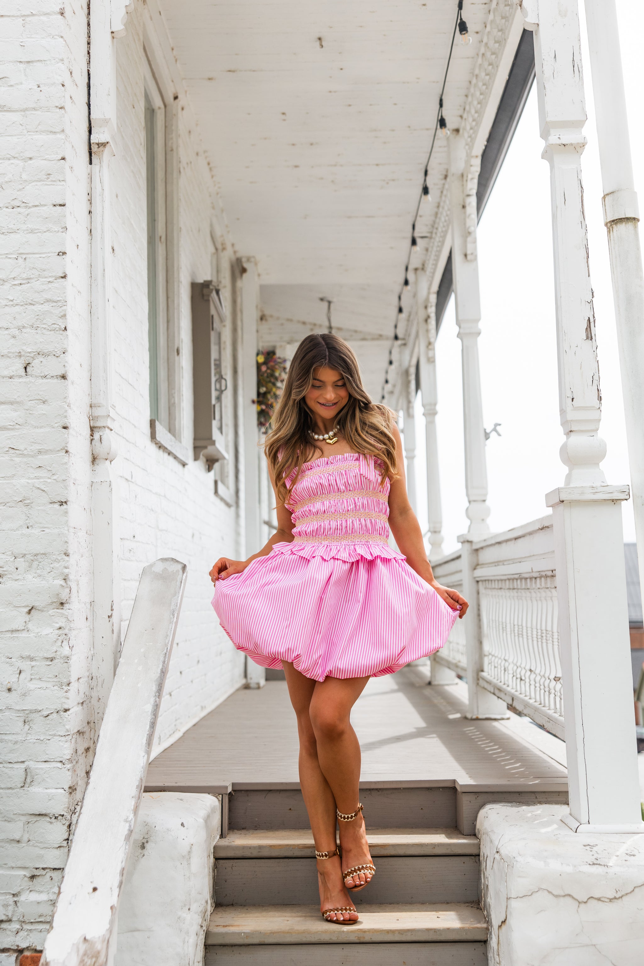 lydia pink mini dress Lydia Stripe Mini Dress