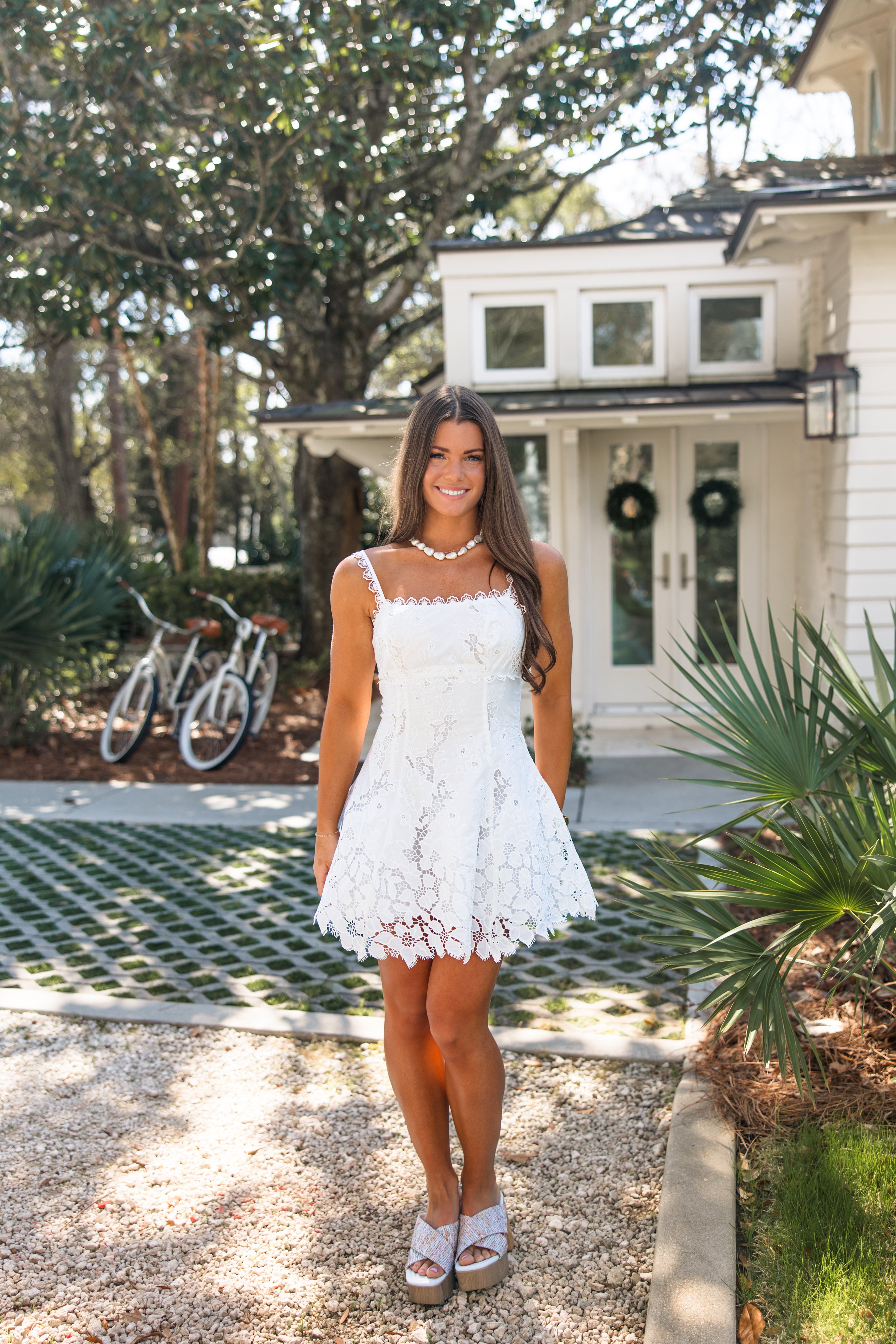 Florence Floral Eyelet Lace Mini Dress