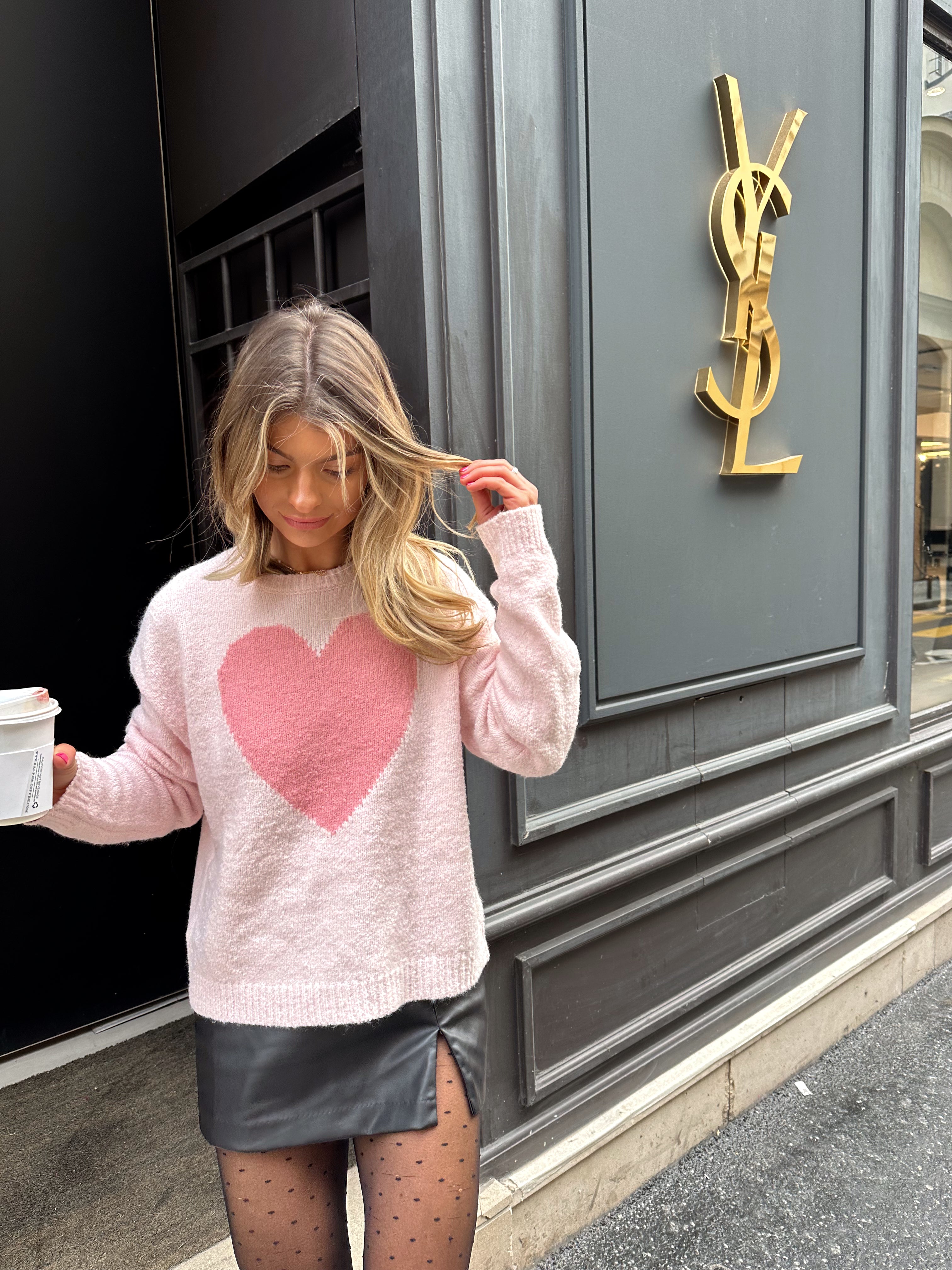 J'adore Fuzzy Heart Knit Pullover – AVE+LIV
